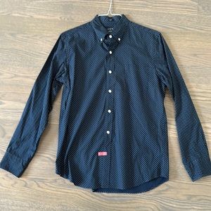 Nice Men’s Navy and White Button Down Shirt